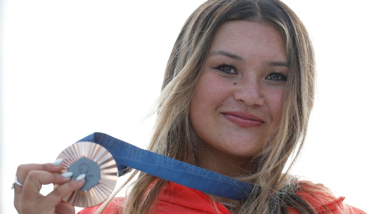 Olympics 2024 Sky Brown, 16, wins second skateboard bronze ESPN