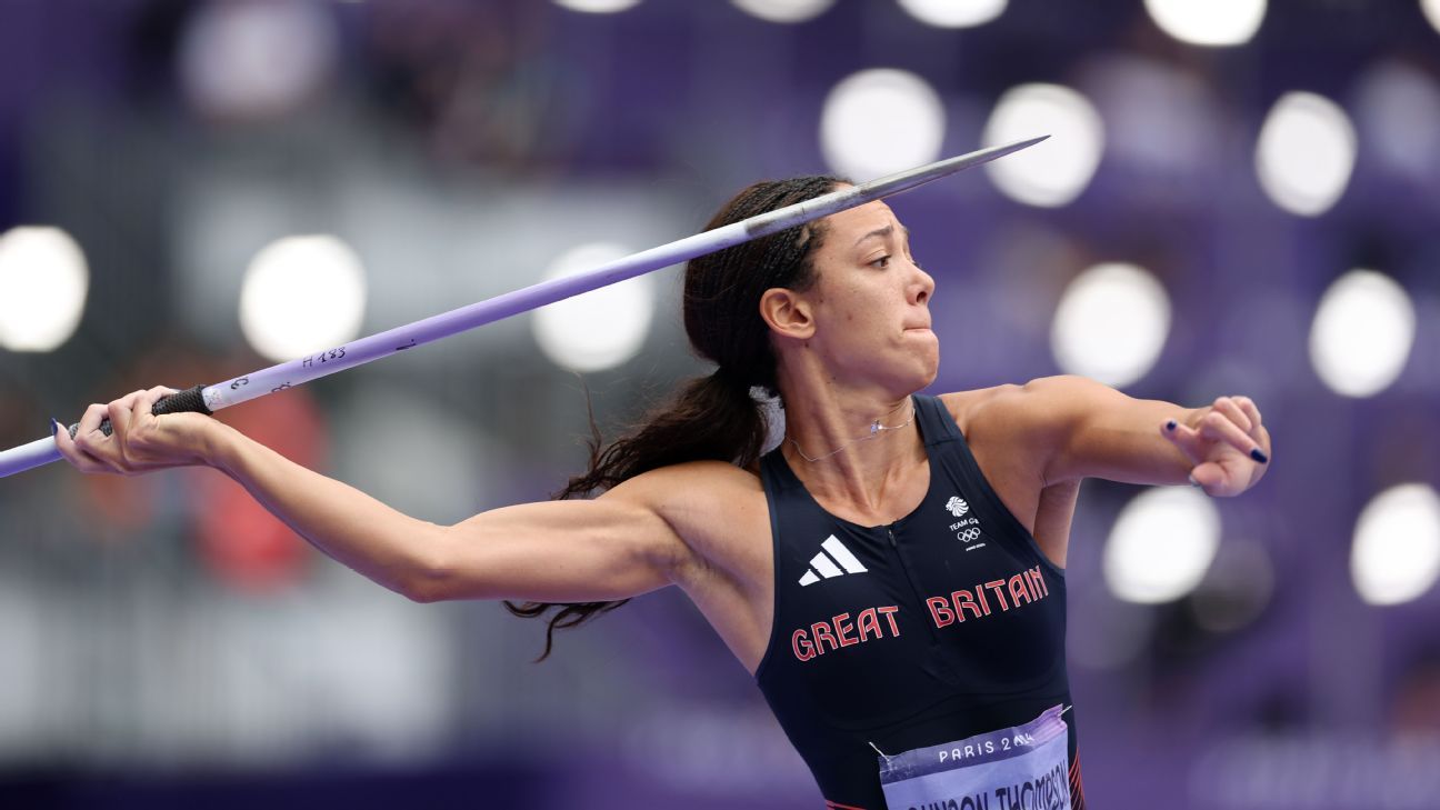 Olympics 2024 Katarina JohnsonThompson trails in heptathlon ESPN