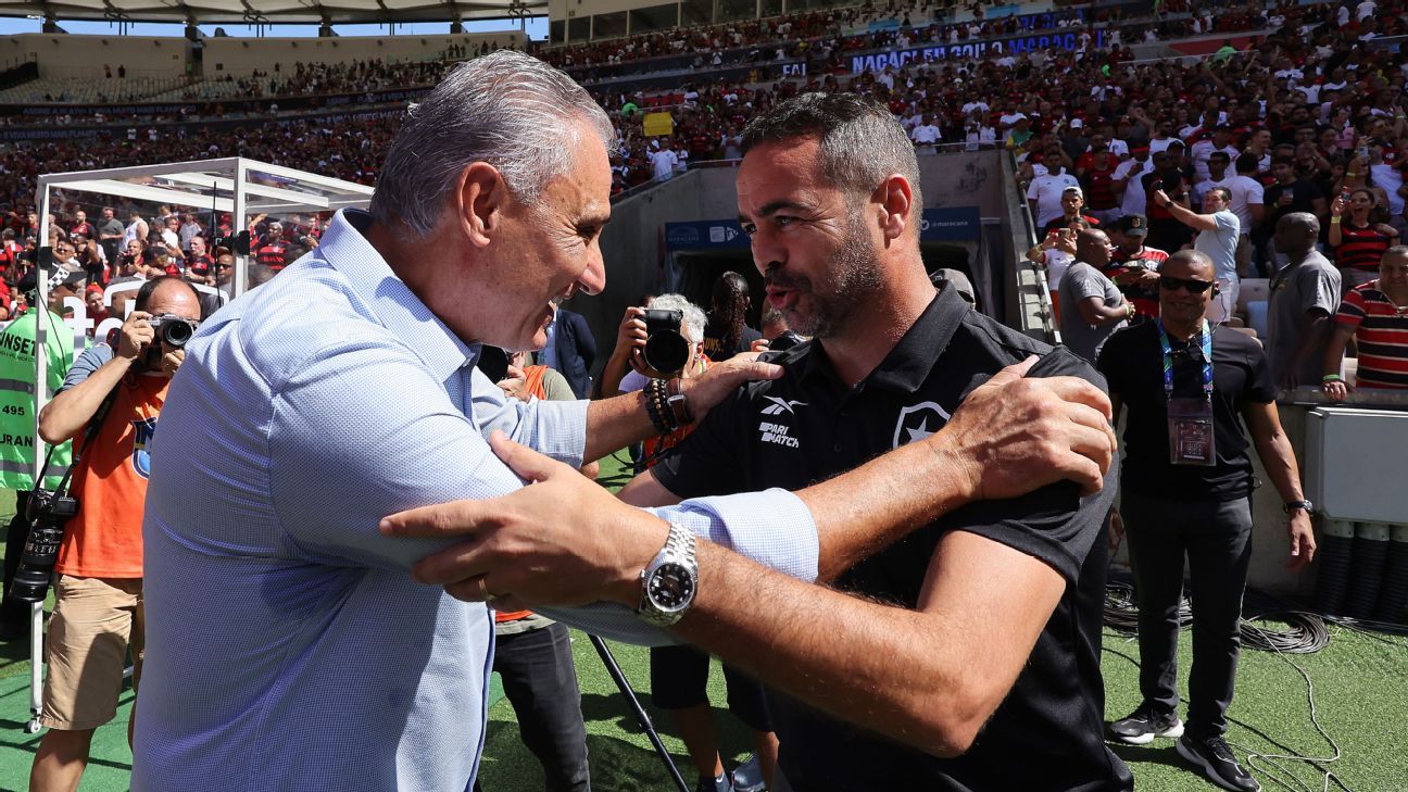 Desafio decisivo de Tite contra técnicos estrangeiros em Flamengo x Botafogo.