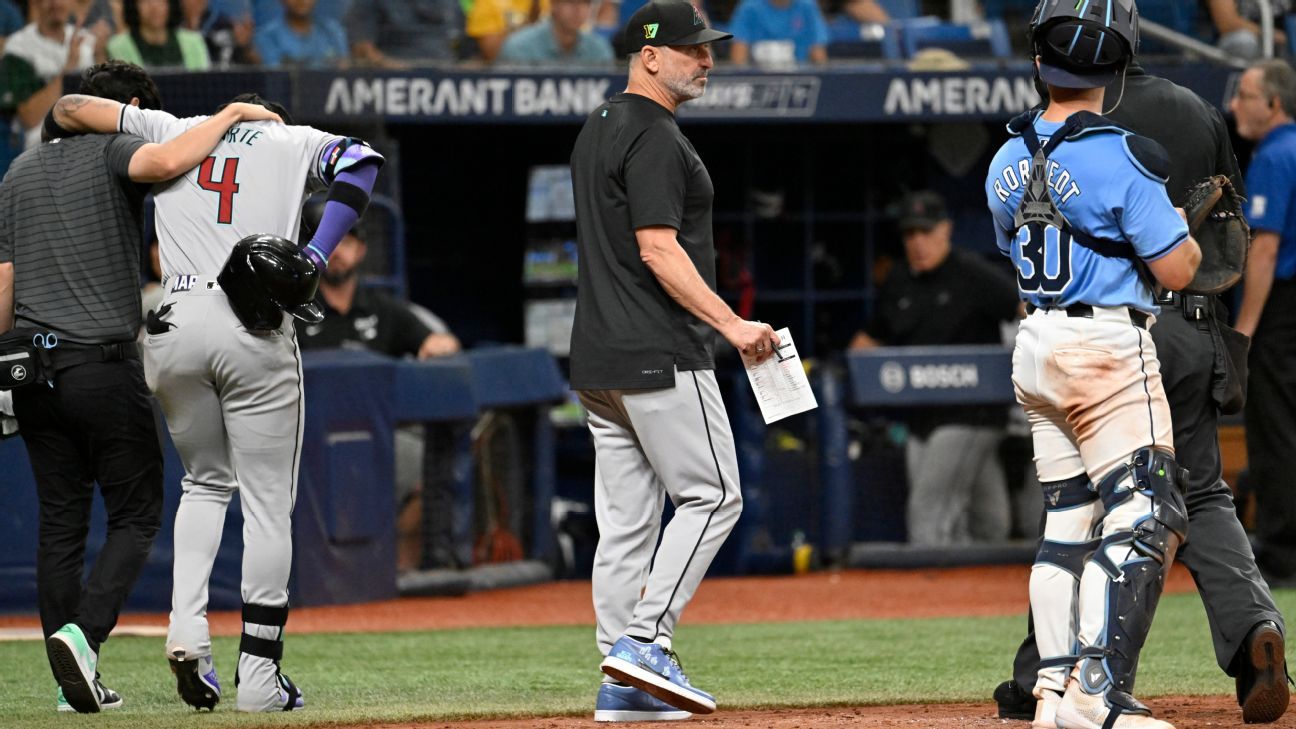 Ketel Marte of the Diamondbacks on the injured list after aggravating an ankle sprain