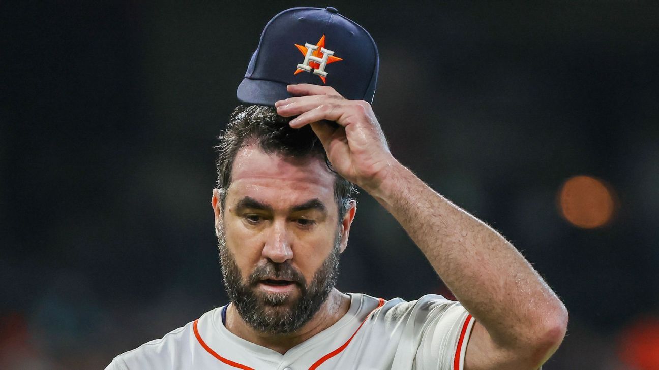 Astros' Verlander lasts 5 innings in first start since June ESPN