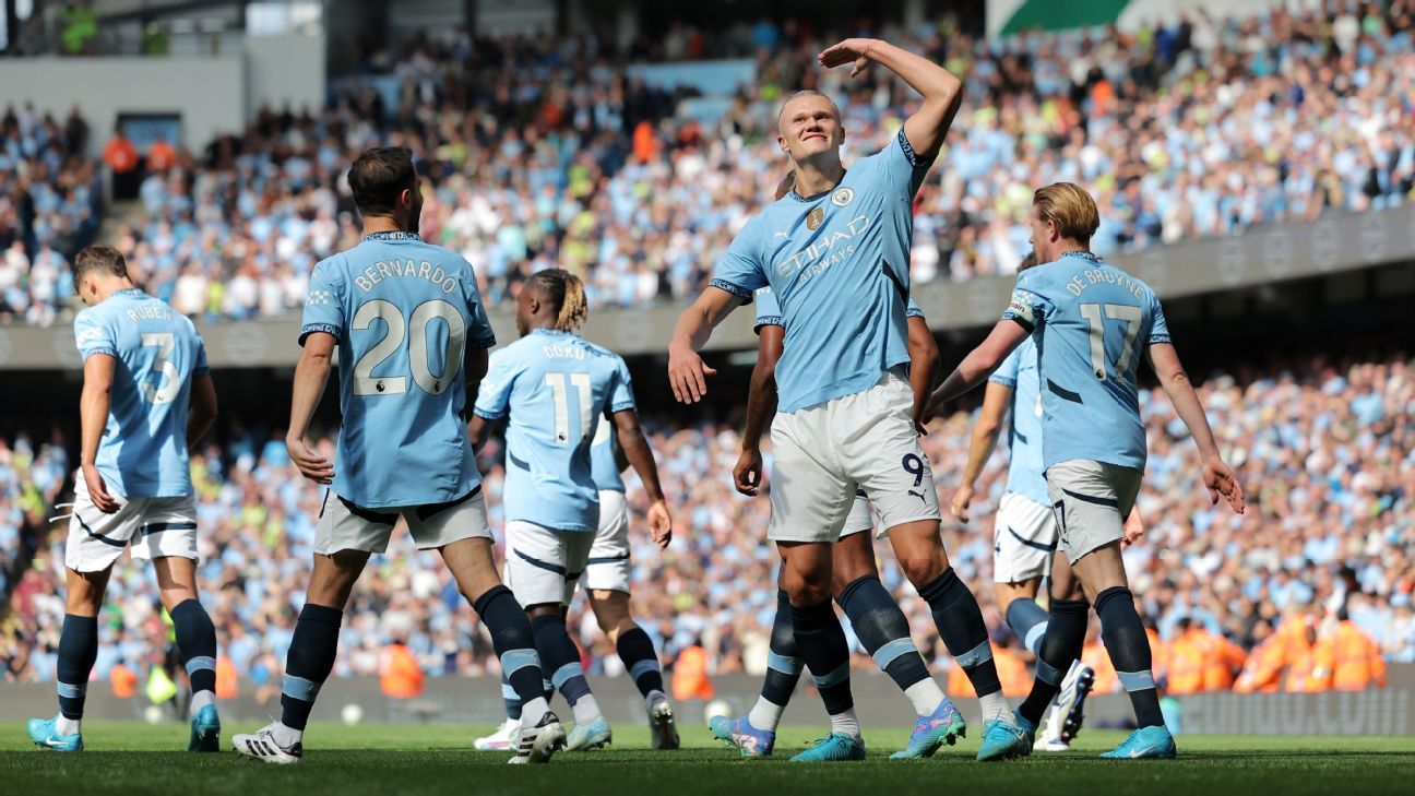 Manchester City bat Ipswich Town grâce au tour du chapeau de Haaland