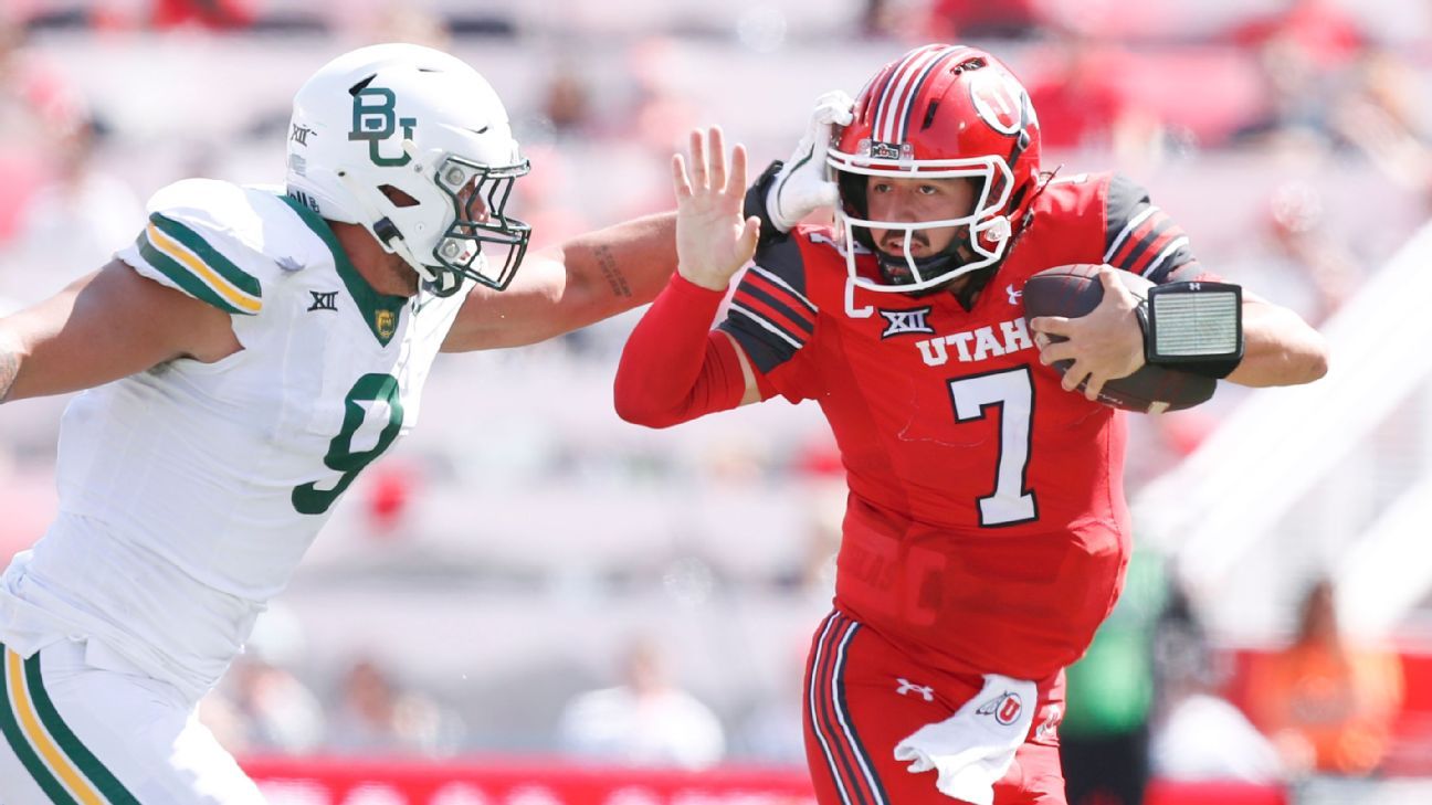 Utah’s QB Cam Rising leaves the game against Baylor with a hand injury