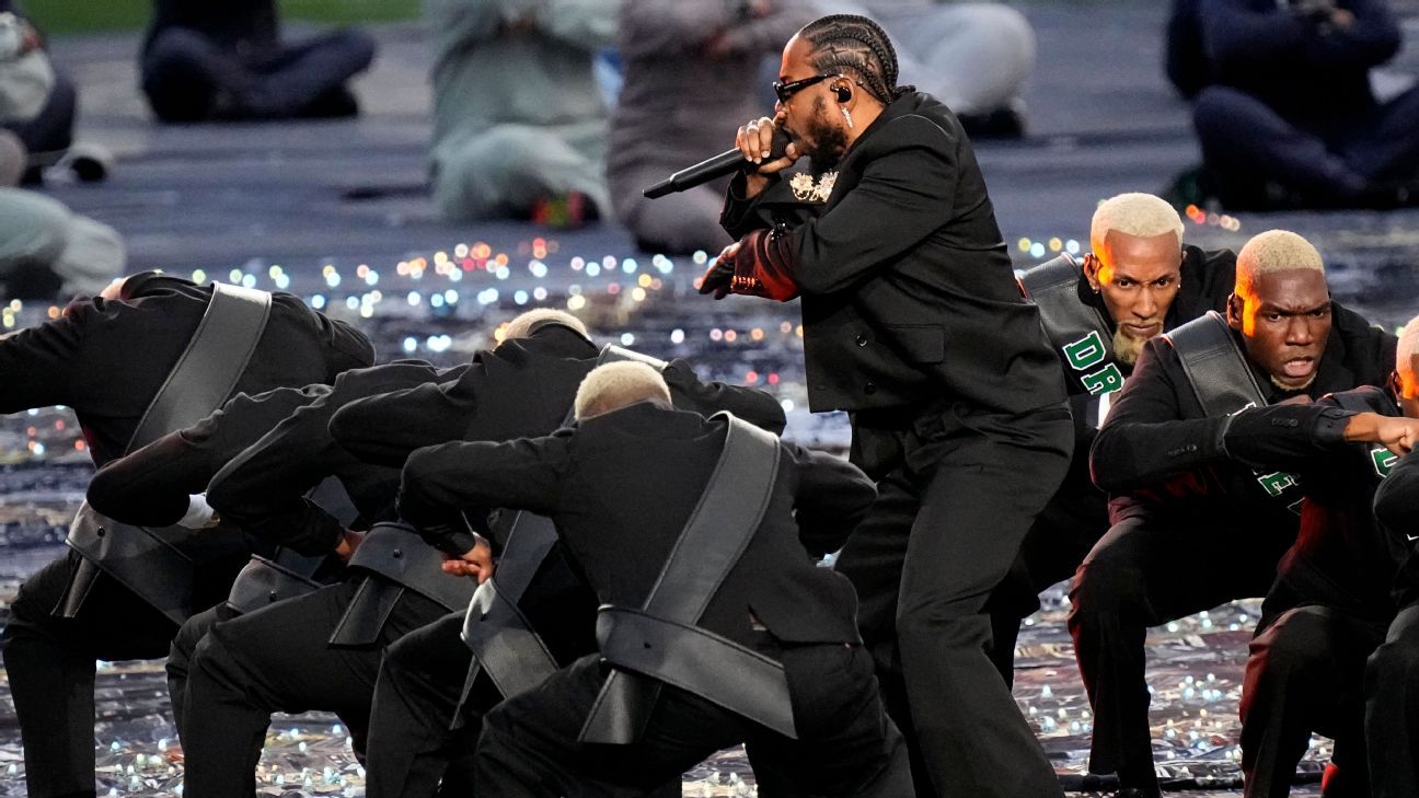 Kendrick Lamar at the Super Bowl LIX halftime show