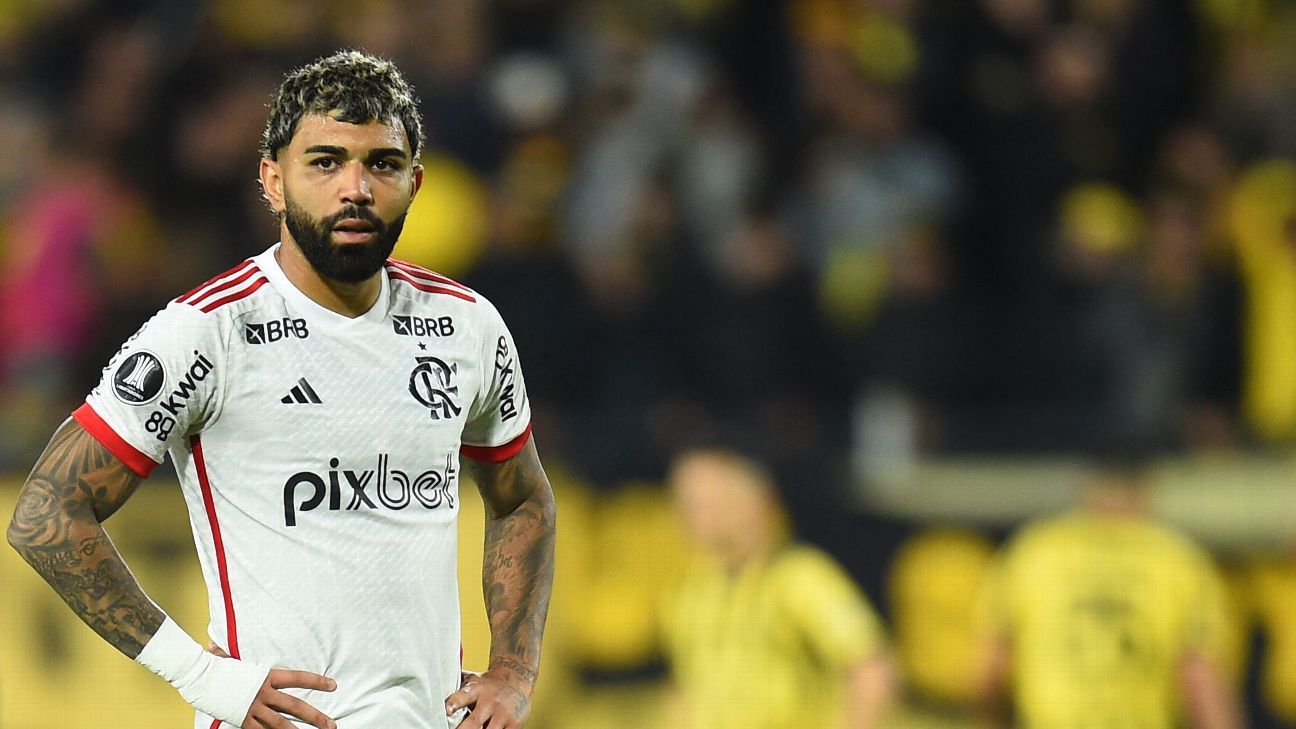 Gabigol encerra participação sem gols e poucos minutos em última Libertadores pelo Flamengo.