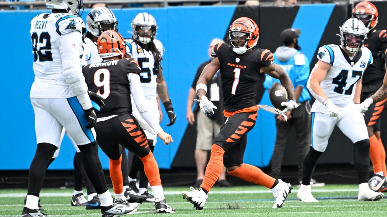 Bengals' Ja'Marr Chase scores 63yard catchandrun TD vs. Panthers ESPN