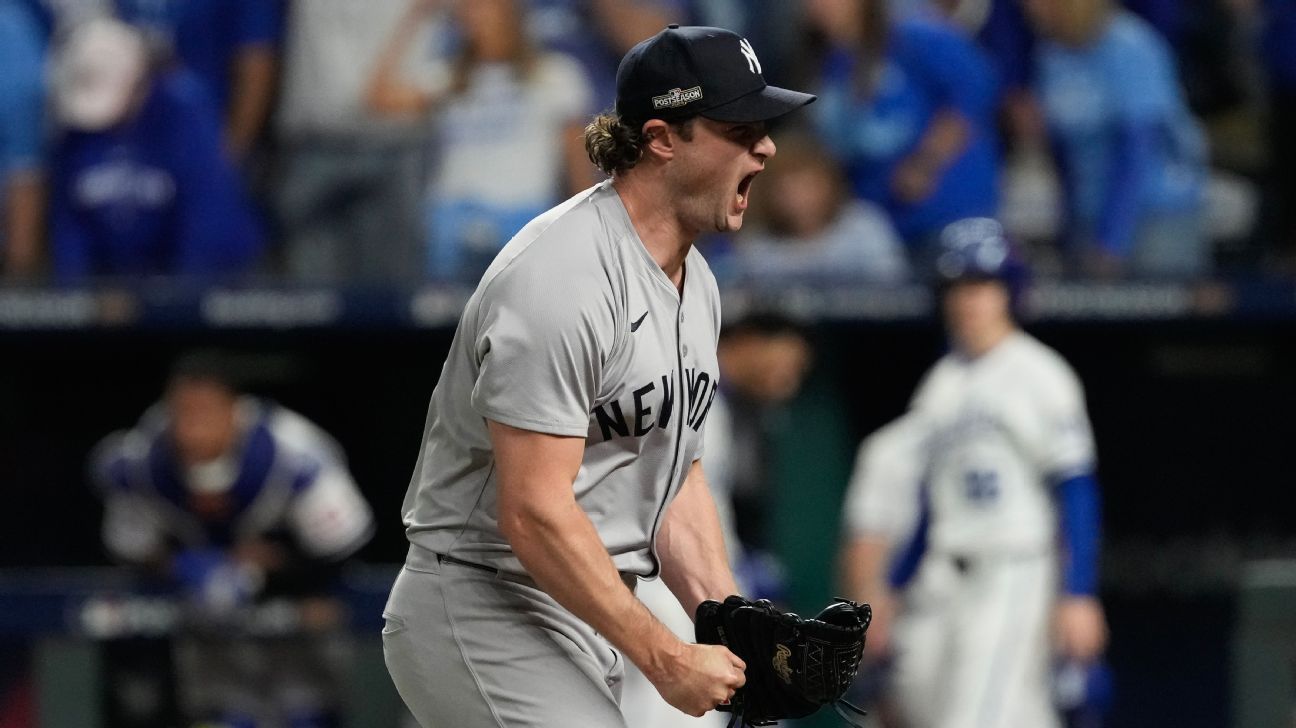 Gerrit Cole shuts down Royals, propels Yankees back into ALCS - ESPN