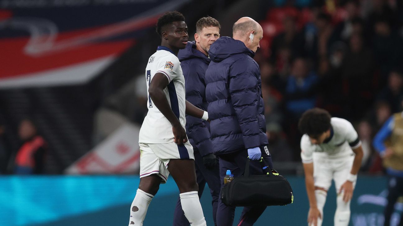 Saka misses Arsenal-Bournemouth amid injury