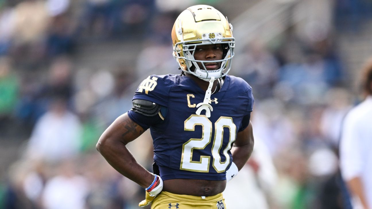 Notre Dame loses CB Morrison (hip) for season