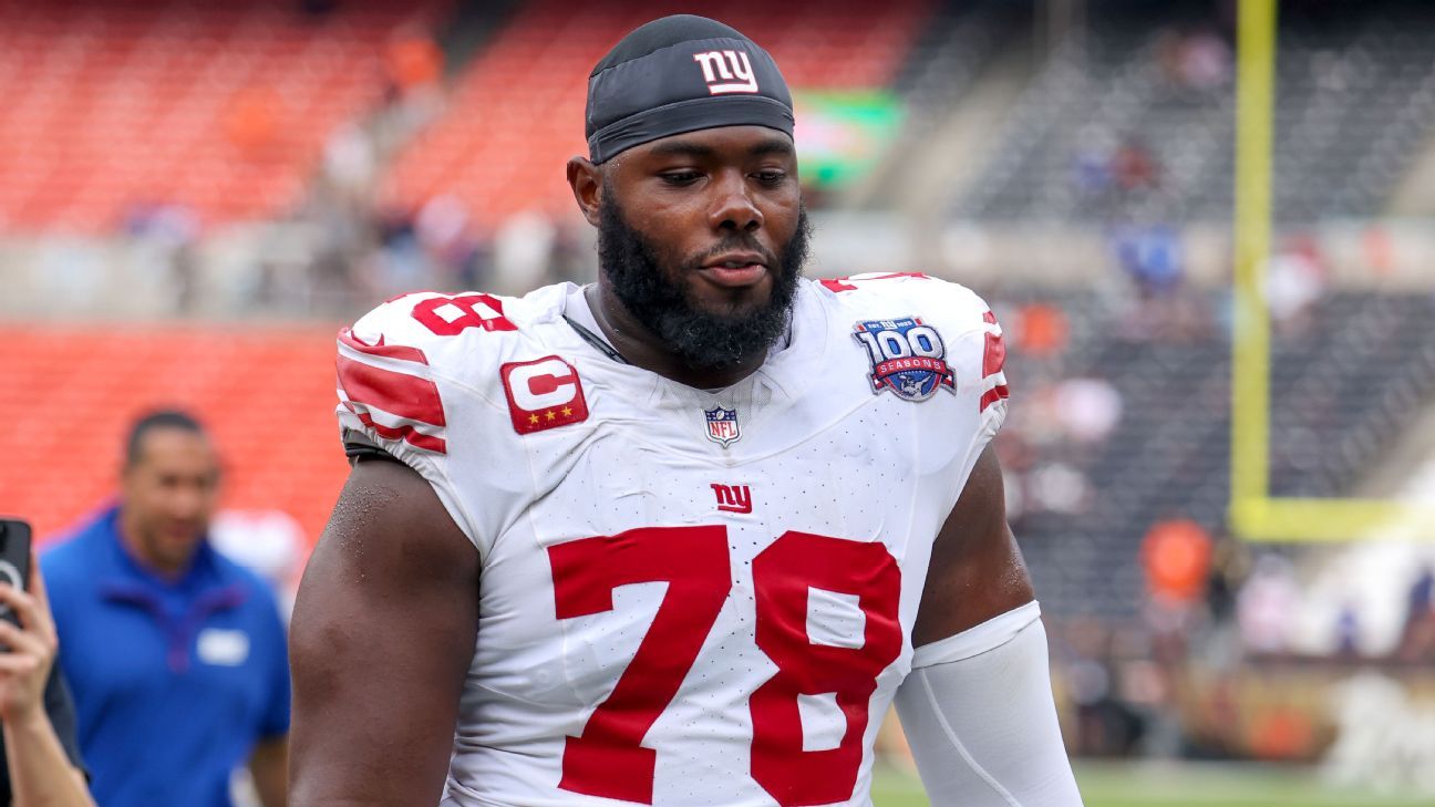 Source – Giants star LT Andrew Thomas (Lisfranc) is out for the season