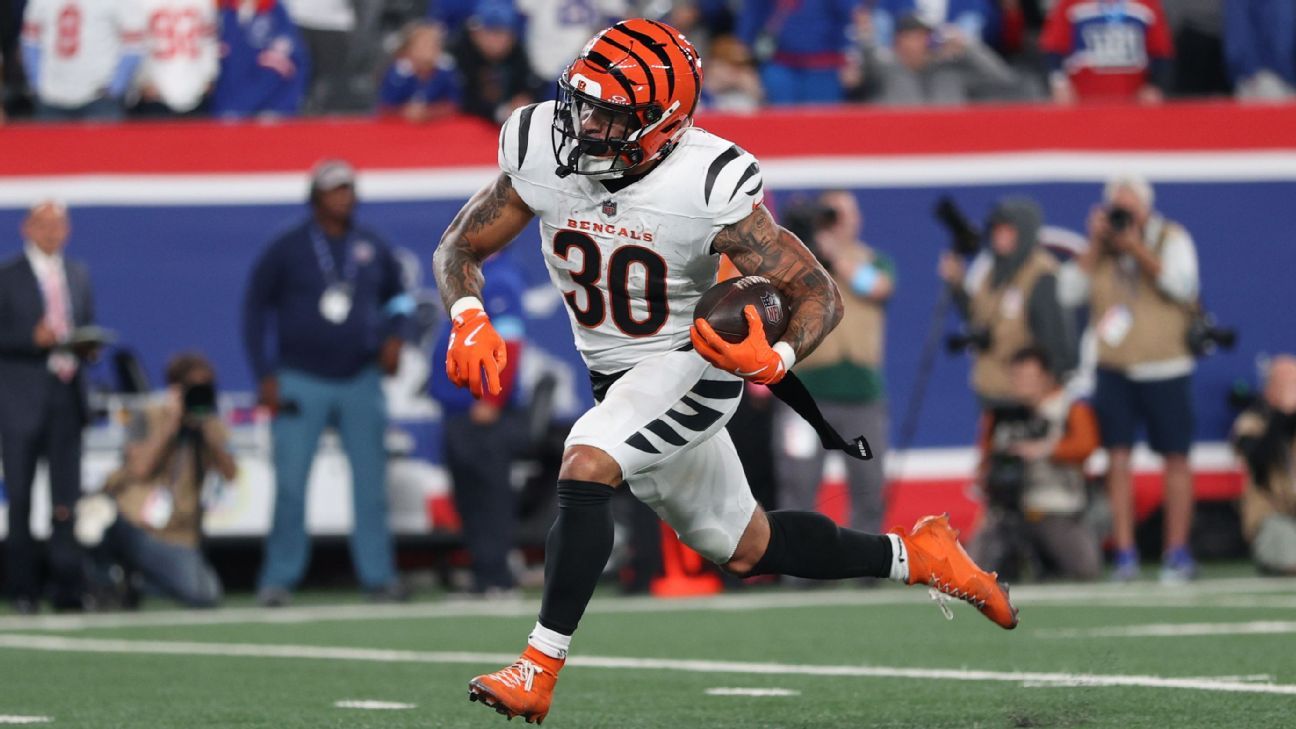 Fantasy football trends Chase Brown among emerging RBs, JuJu's role