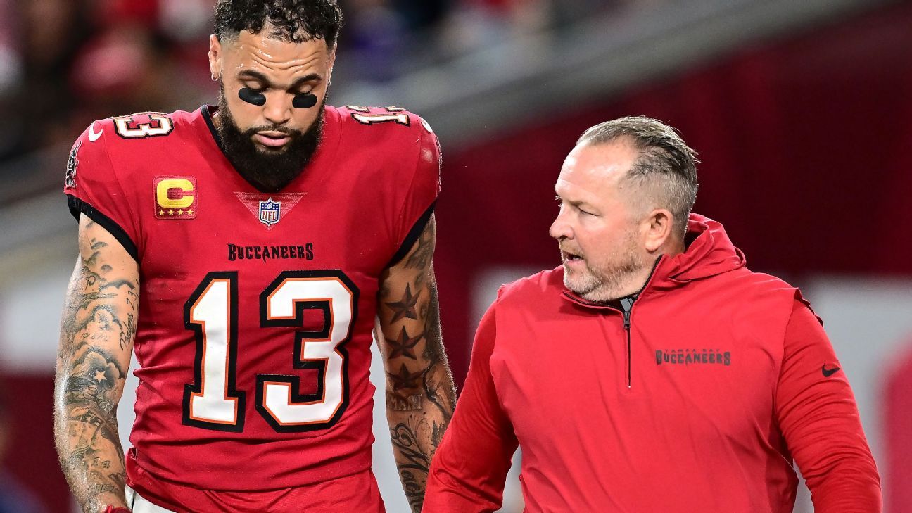 Mike Evans of the Tampa Bay Buccaneers is out with a hamstring injury