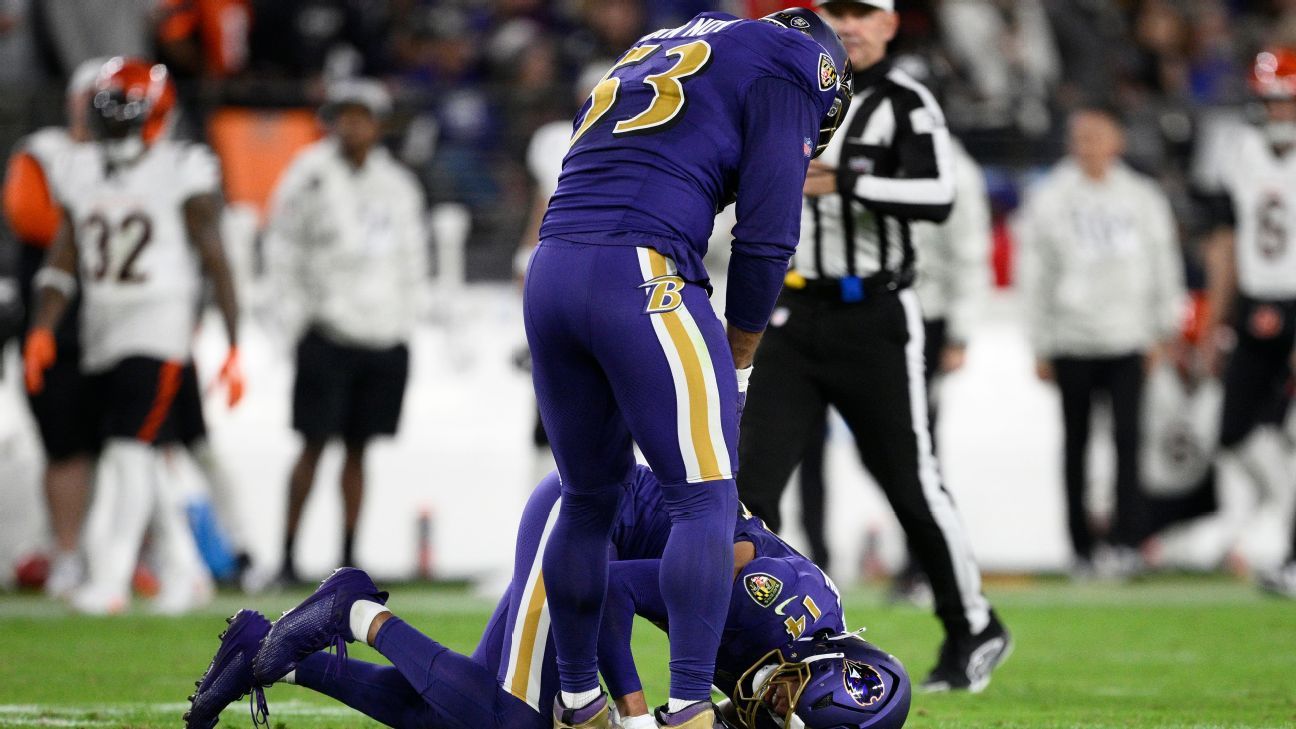 The Ravens’ Kyle Hamilton is out with an ankle injury against the Bengals