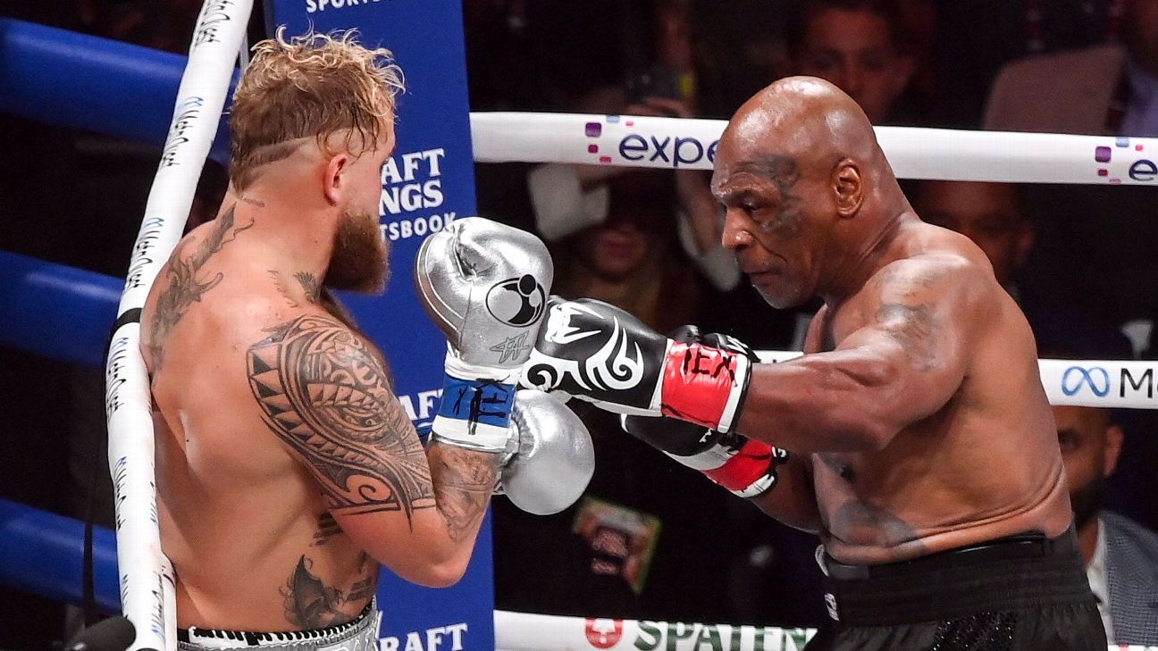 Jake paul mike tyson stare down