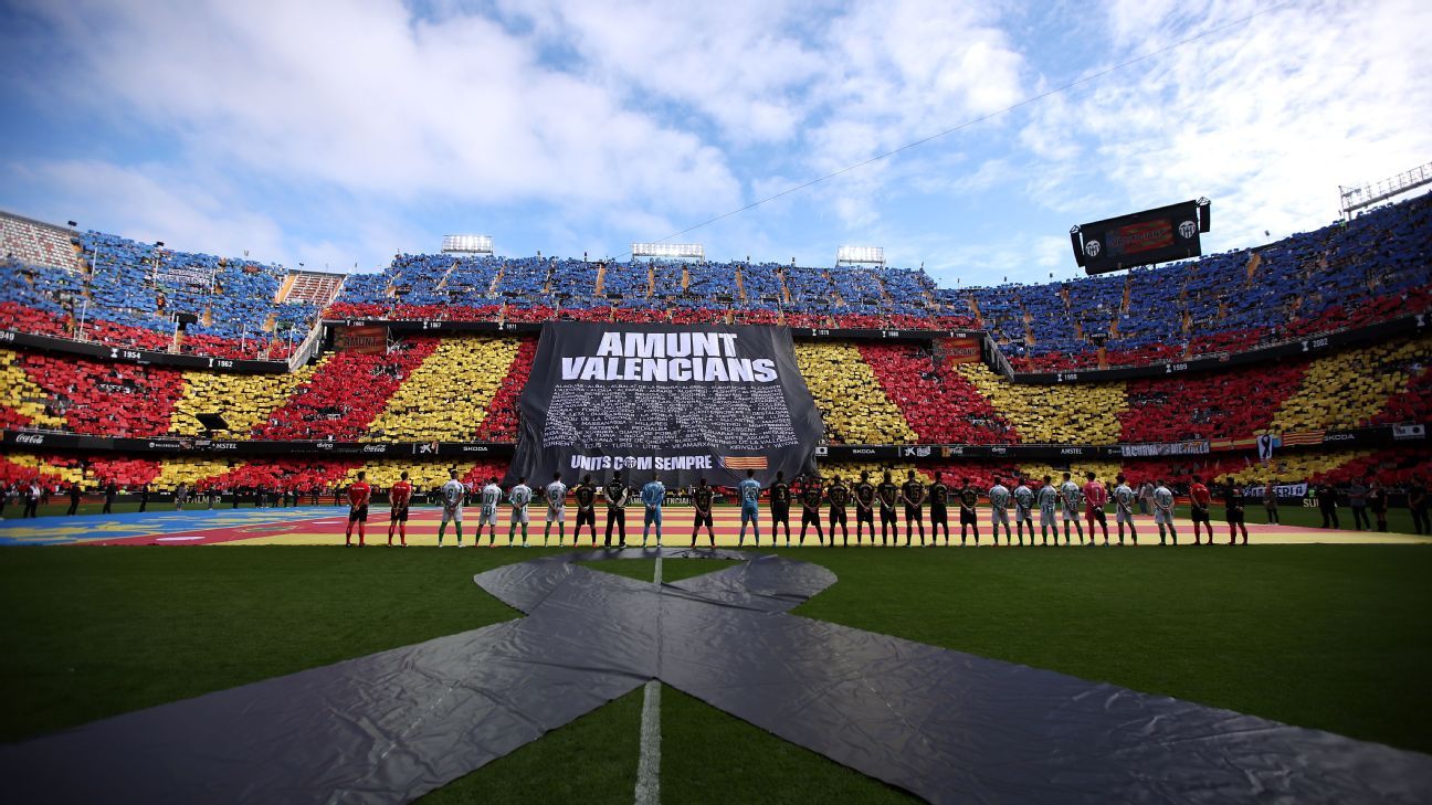 Valencia's first game since devastating floods was an emotional release for club, players and city