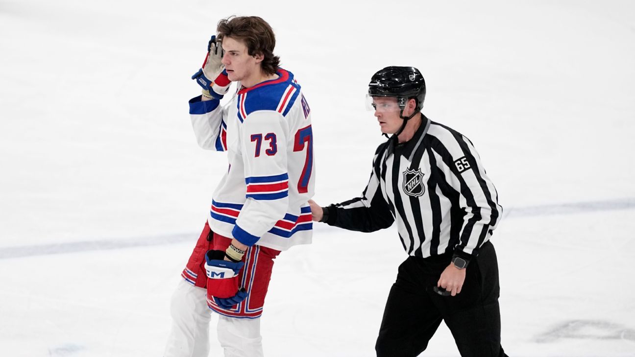 Rangers' Matt Rempe to get hearing after elbowing defenseman - ESPN