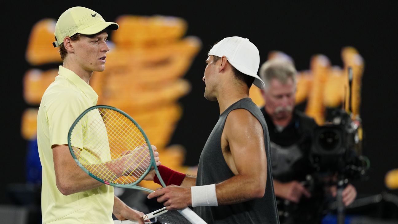 Defending Australian Open champ Jannik Sinner back to 4th round ESPN