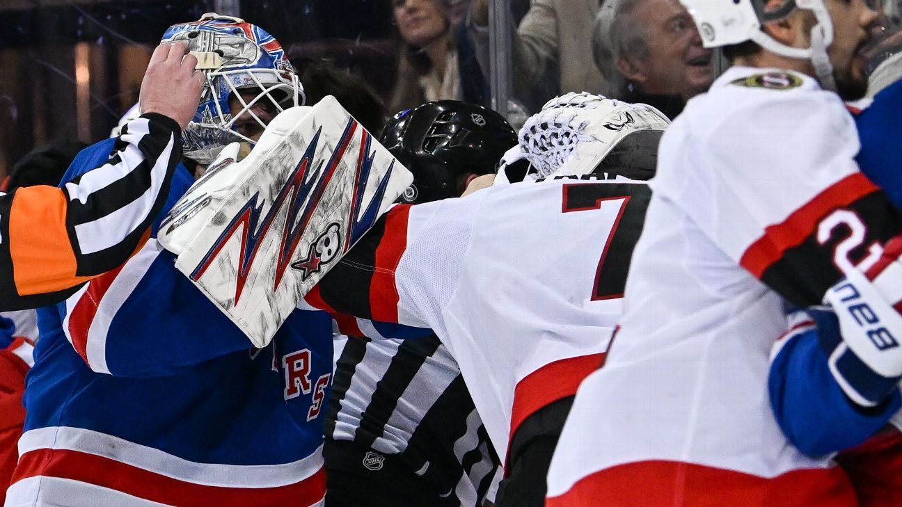 Shesterkin fights Tkachuk as Rangers blank Sens