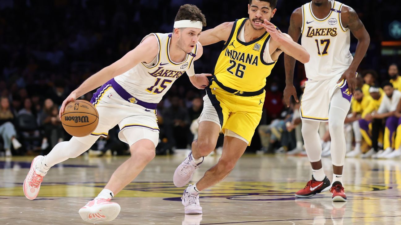 Sem LeBron e Luka, Austin Reaves faz melhor partida na carreira, e Lakers vencem os Pacers