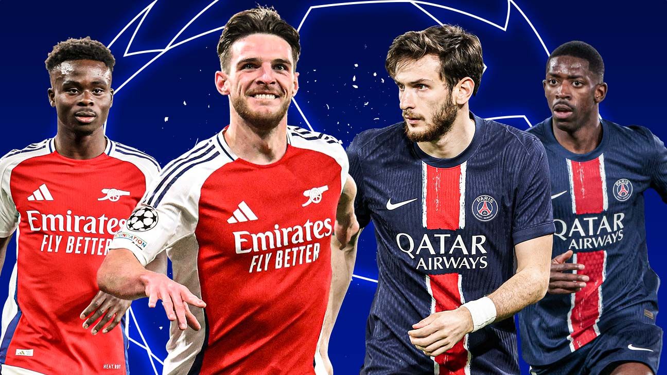 Arsenal vs. PSG in UEFA Champions League final: TV channel, kick-off time, pre-match show, live stream, referee, injury and team news