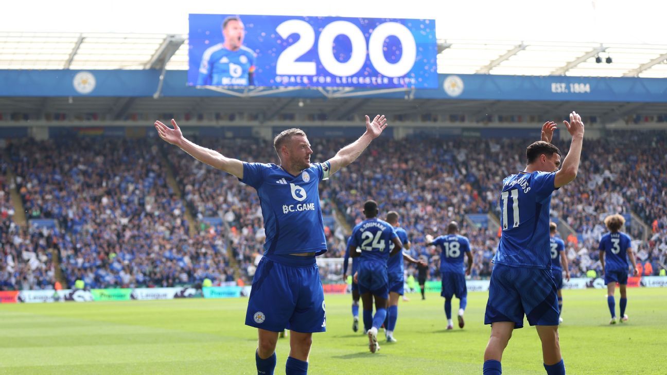 Vardy scores 200th Leicester goal in farewell game