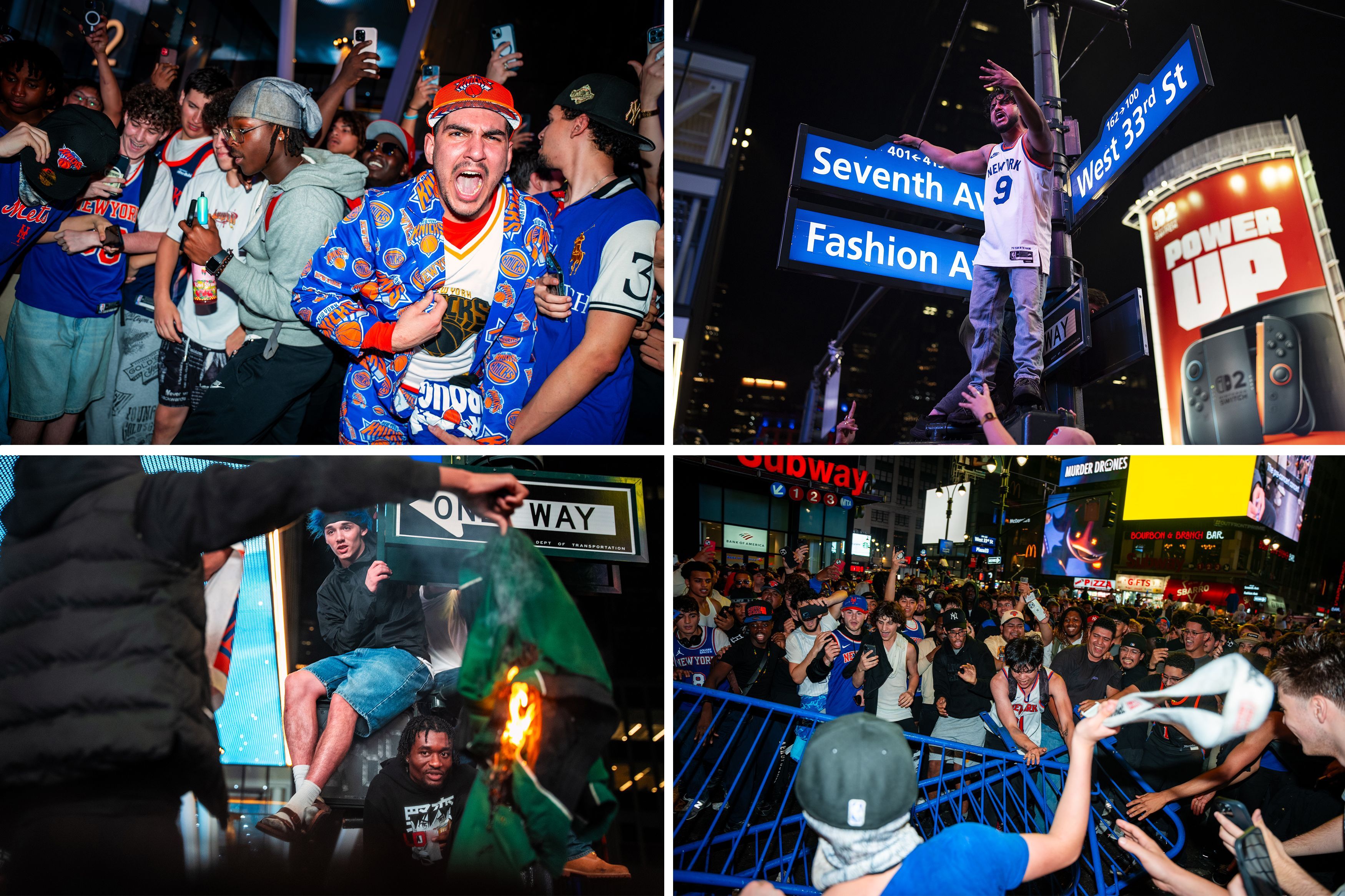 Knicks fans celebrate outside Madison Square Garden