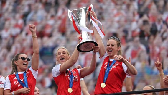 Arsenal Win Champions League | Women's Football News Stina Blackstenius celebrating her winning goal