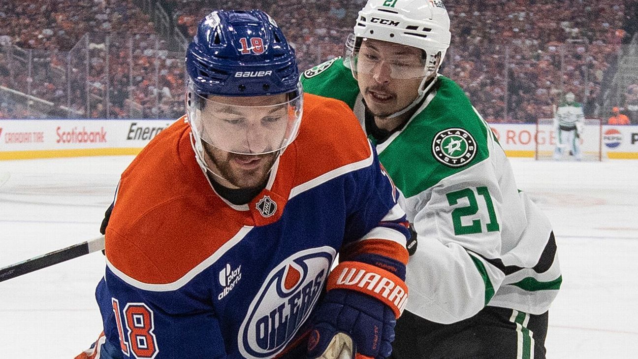 Oilers forward Hyman injured in 1st, exits Game 4