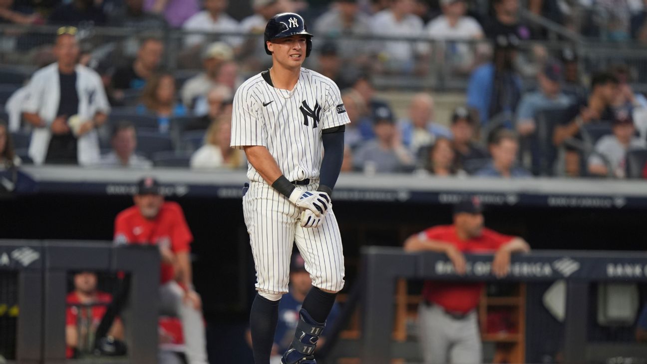 Yanks’ Volpe hit on elbow by pitch; scans negative