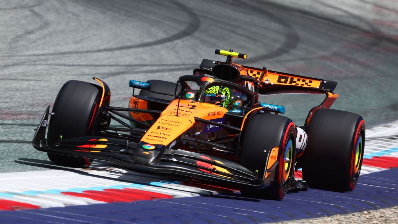 Lando Norris ha sido el más rápido en dos de las tres sesiones de práctica en Austria.