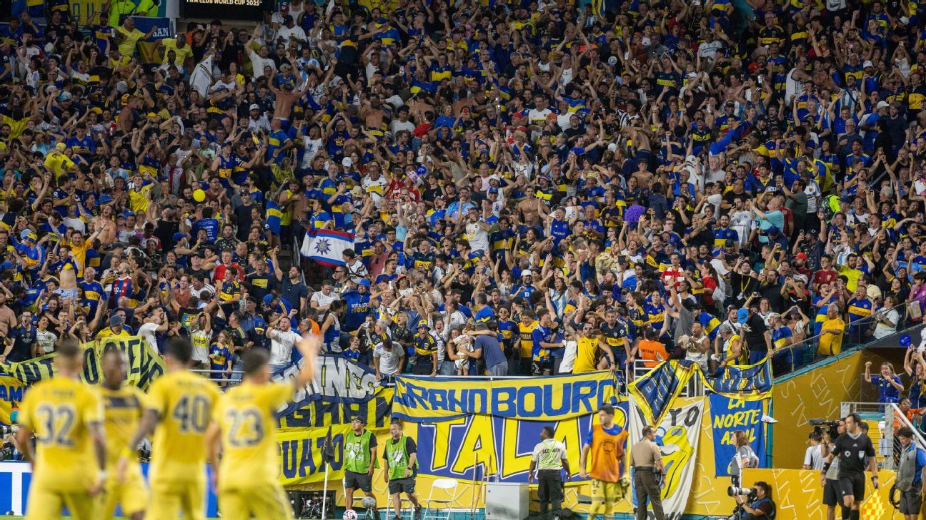 Aficionados de Boca Juniors durante un partido.