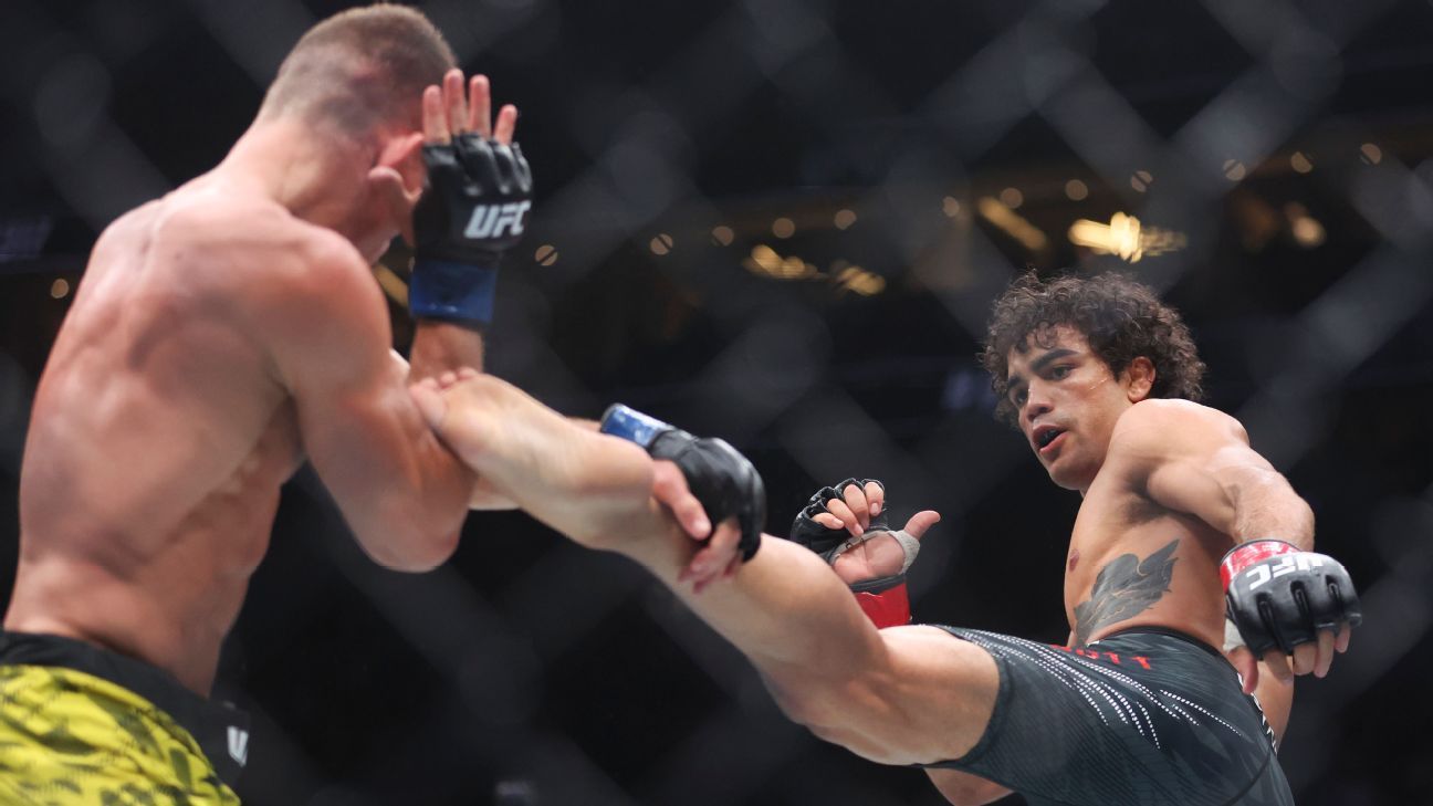 Payton Talbott, right, beat Felipe Lima by unanimous decision at UFC 317 on June 28.