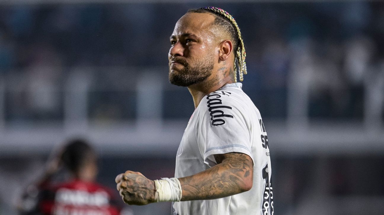 Neymar defende lateral do Flamengo em confronto com torcedor do Santos
