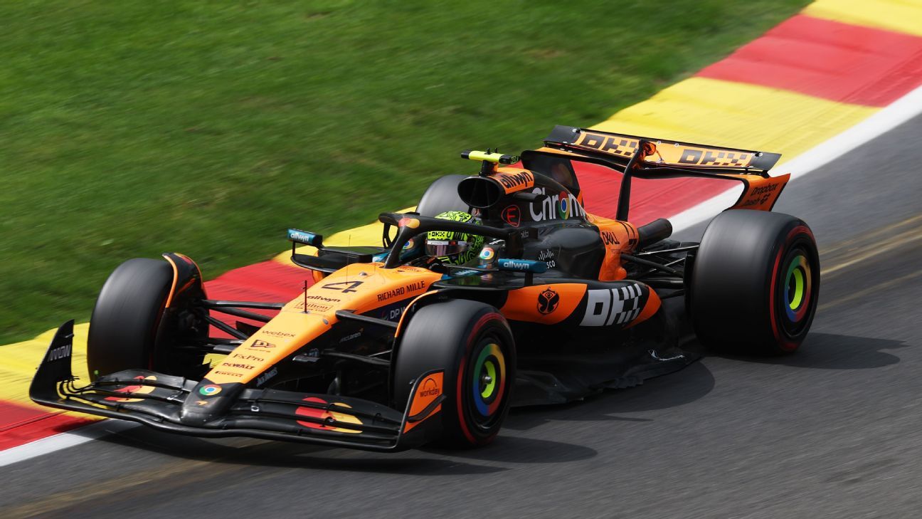 Lando Norris Secures Pole Ahead Oscar Piastri Belgian GP