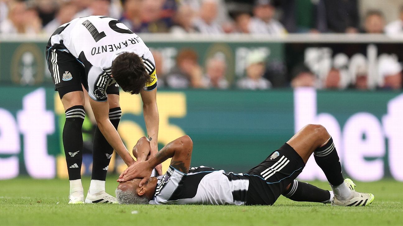 Lesão de Joelinton preocupa e deve fazer meio-campista do Newcastle ser cortado da seleção brasileira