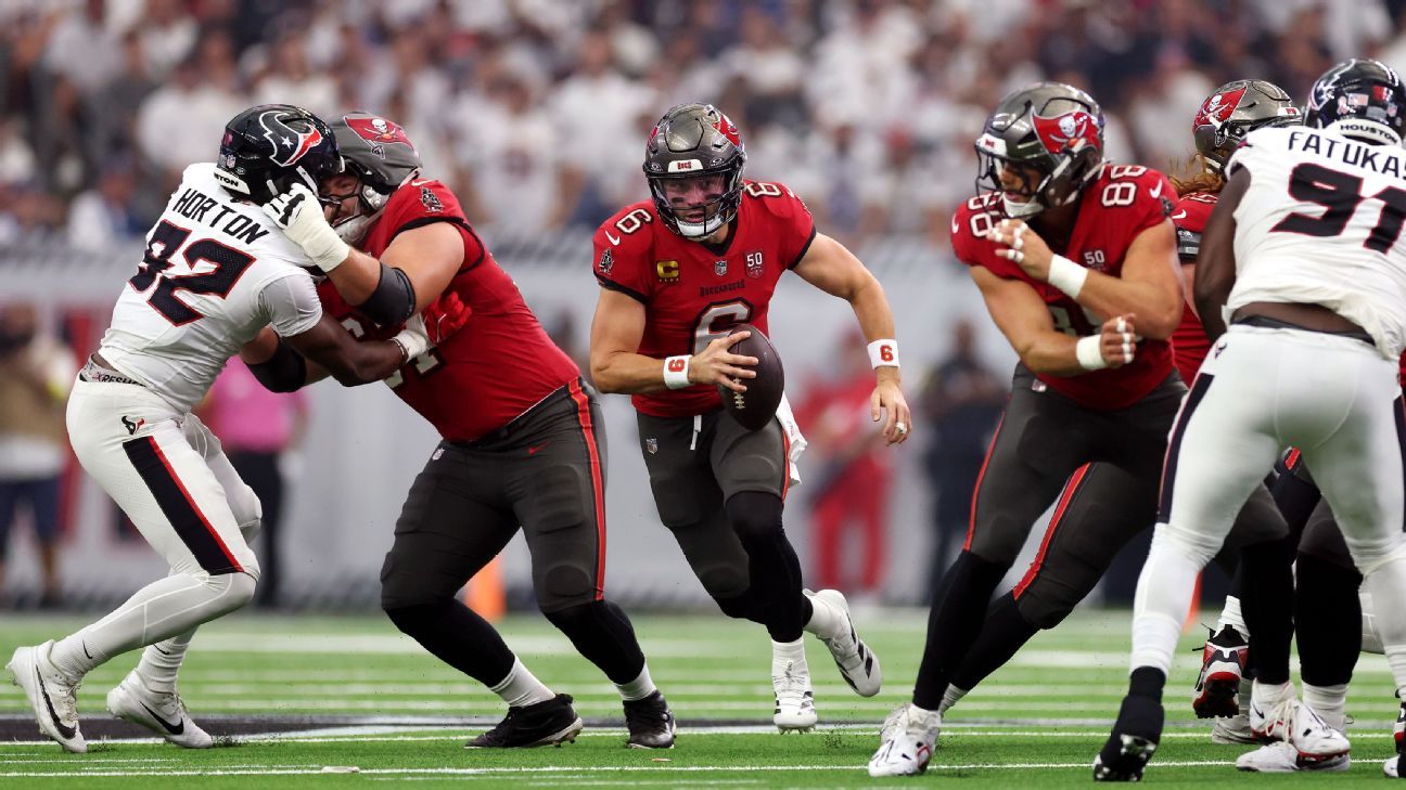 Baker Mayfield leads late drive as Buccaneers stun Texans in Houston