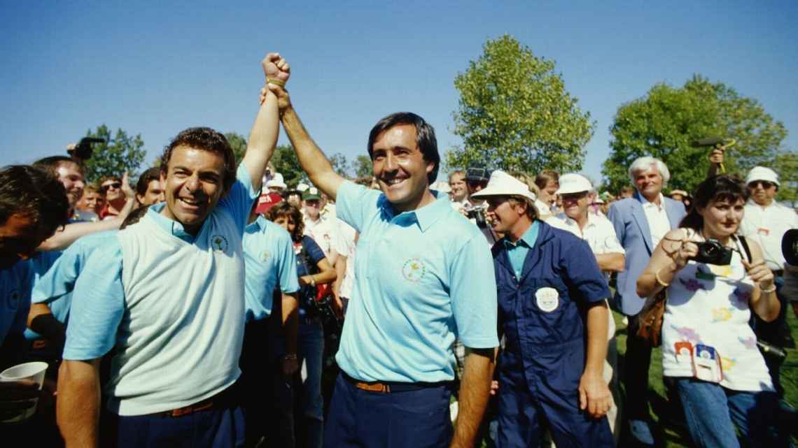 Equipo Europa celebrando en Muirfield Village 1987