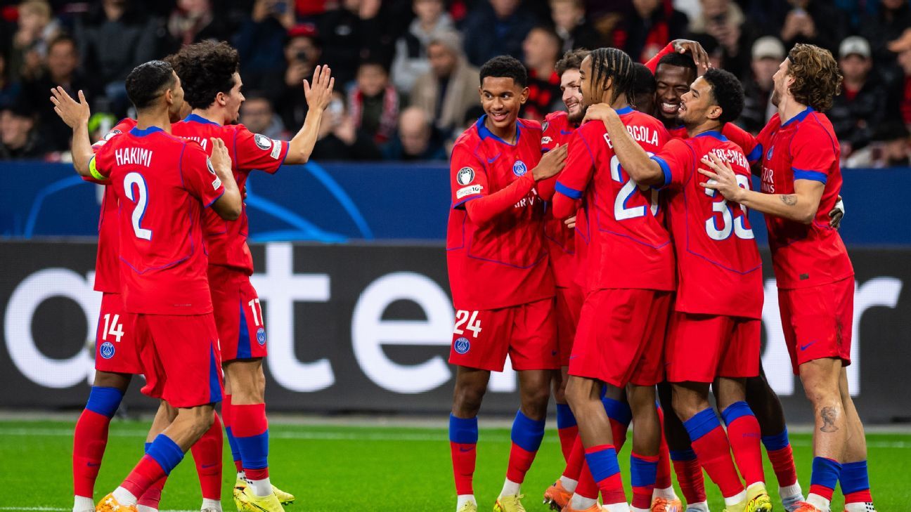 PSG goleia o Leverkusen em jogo da Champions com expulsos e três gols em sete minutos