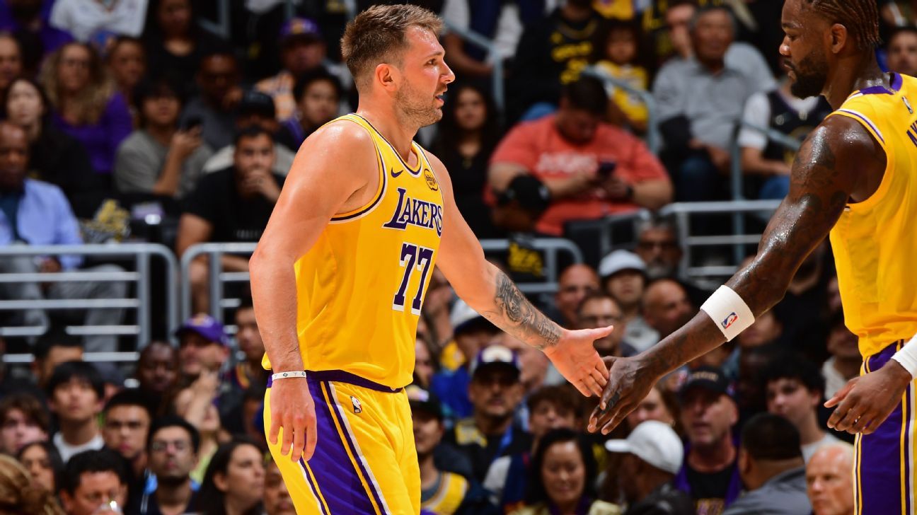 Luka Doncic scores 43 in Lakers’ loss, says groin issue ‘probably nothing’