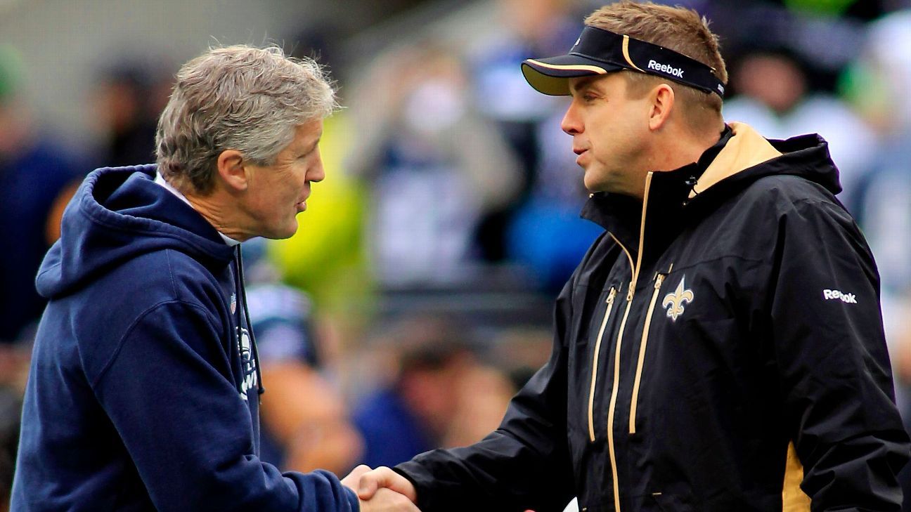 AFC Oeste: Carroll vs. Coaches Estelares, Desafío en NFL 2 Sean Payton, entrenador de los Broncos, contra Pete Carroll, entrenador de los Raiders.