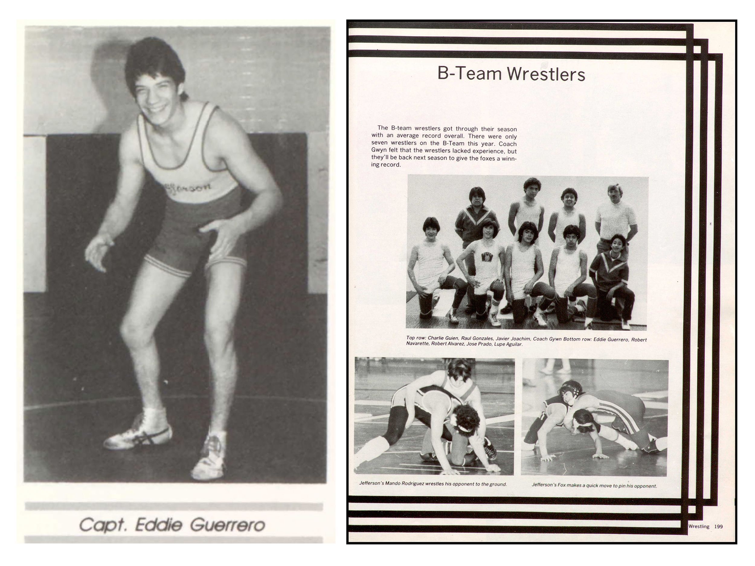 A peek at Eddie Guerrero's high school days in El Paso, Texas, with images from the Thomas Jefferson High School yearbook. 