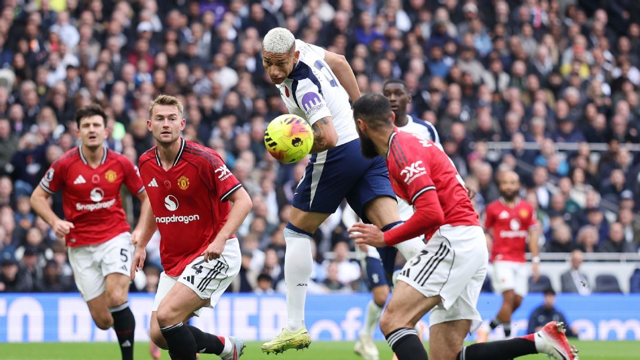 Dramático final: United empata ante Spurs con gol agónico de De Ligt. 4 Richarlison