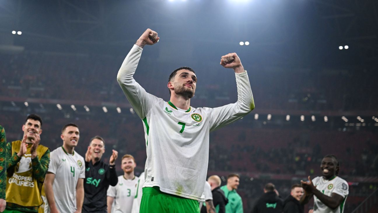 Aeroporto de Dublin 'muda' até de nome e 'enlouquece' com herói que levou Irlanda à repescagem da Copa de 2026