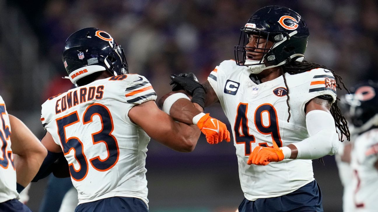 Bears top 3 LBs Edmunds, Edwards, Sewell out