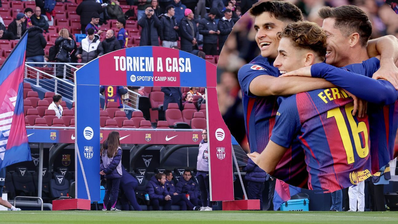 Barcelona atropela Athletic Bilbao em dia de festa e emoção com retorno ao Camp Nou e volta de Raphinha