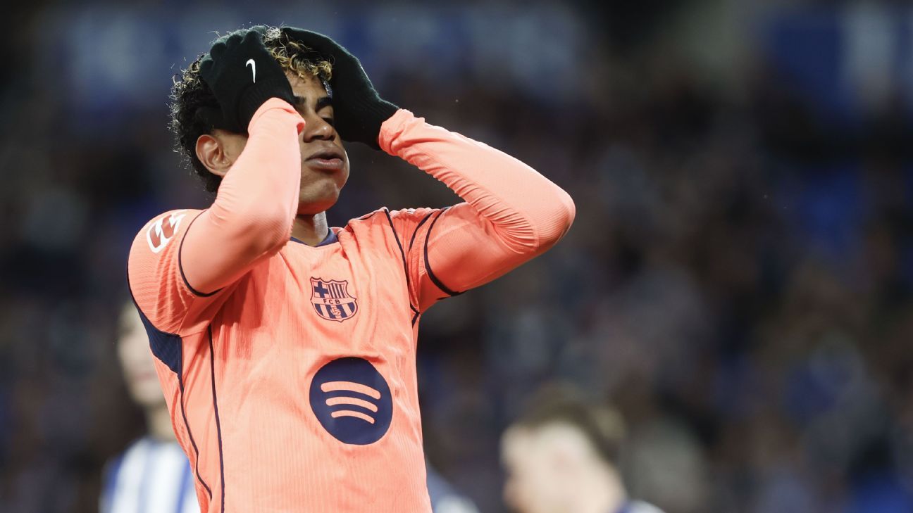 Lamine Yamal during Barcelona's loss to Real Sociedad