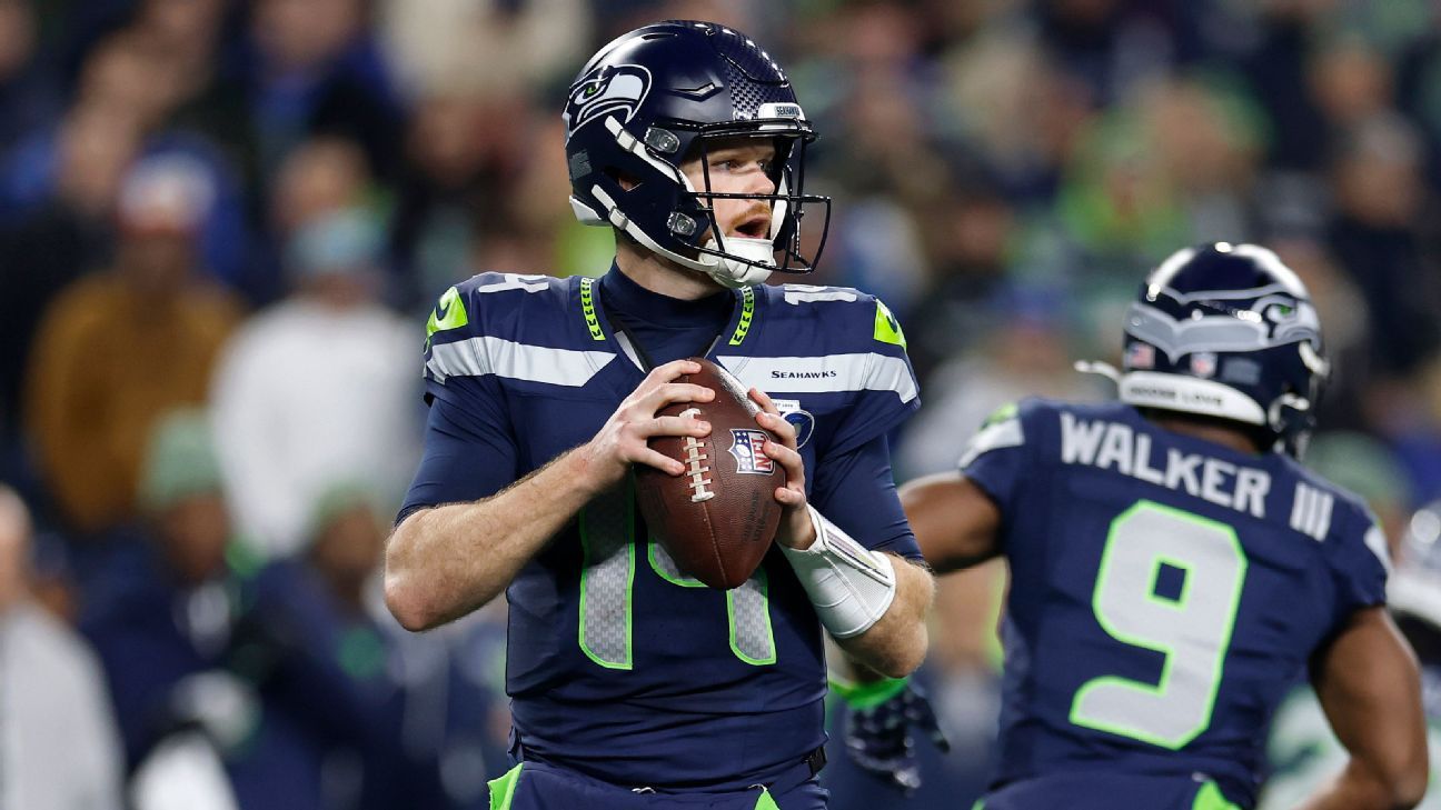 Uniforms for conference championship games: Broncos-Pats, Seahawks-Rams