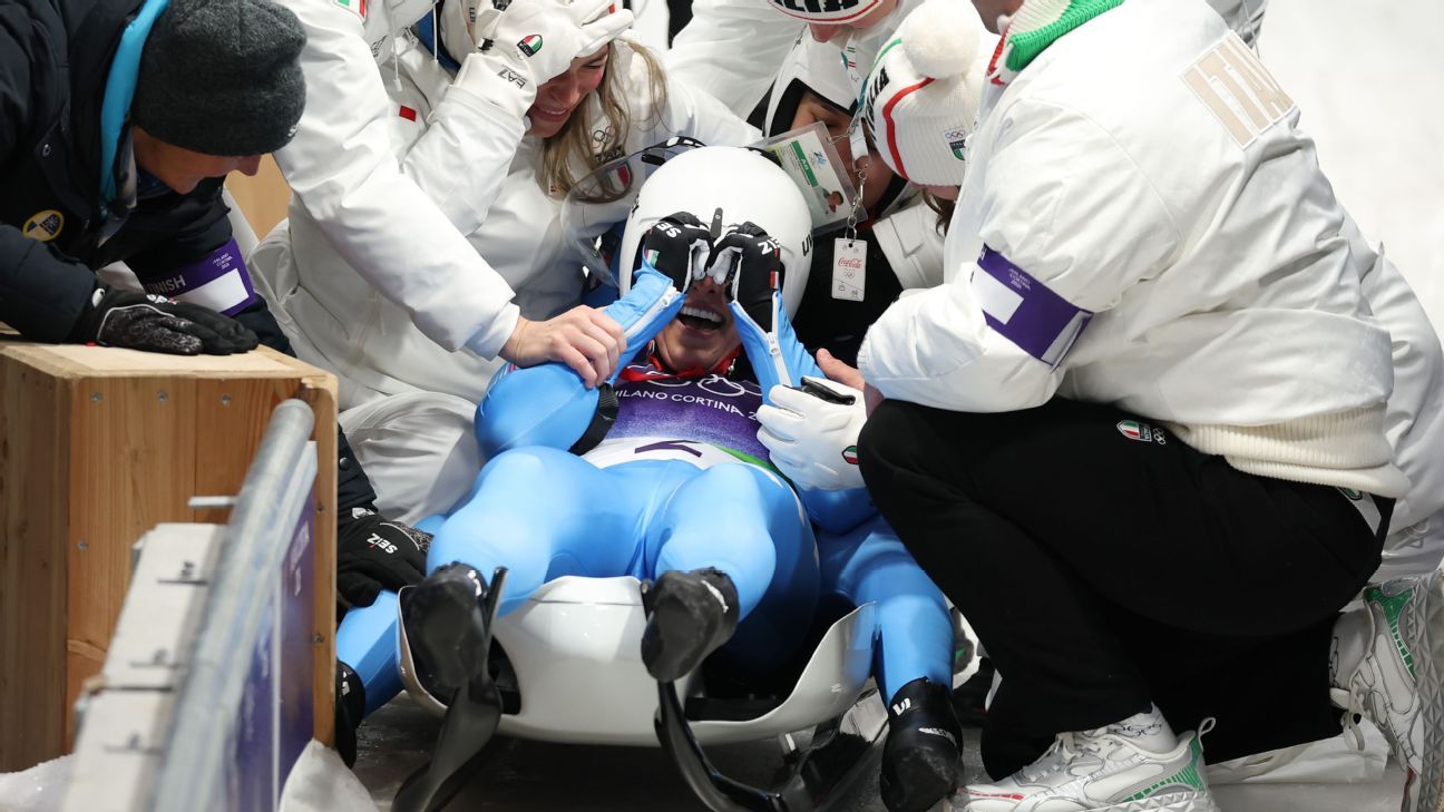 Women's doubles luge first gold goes to Italy