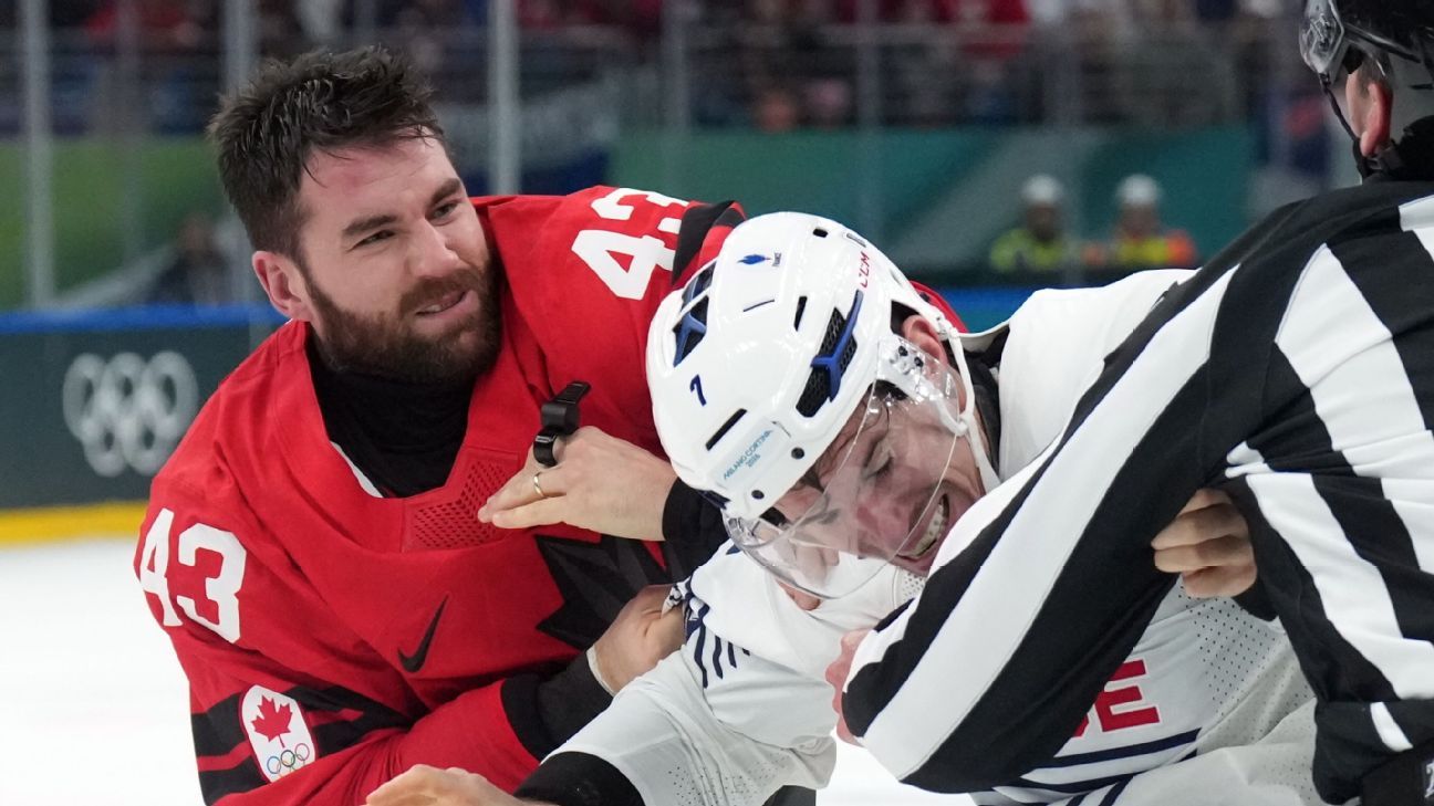 Wilson drops gloves in rare Olympic hockey fight