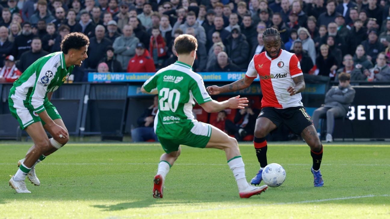 Raheem Sterling gets first Feyenoord assist in win, eases Robin van Persie pressure